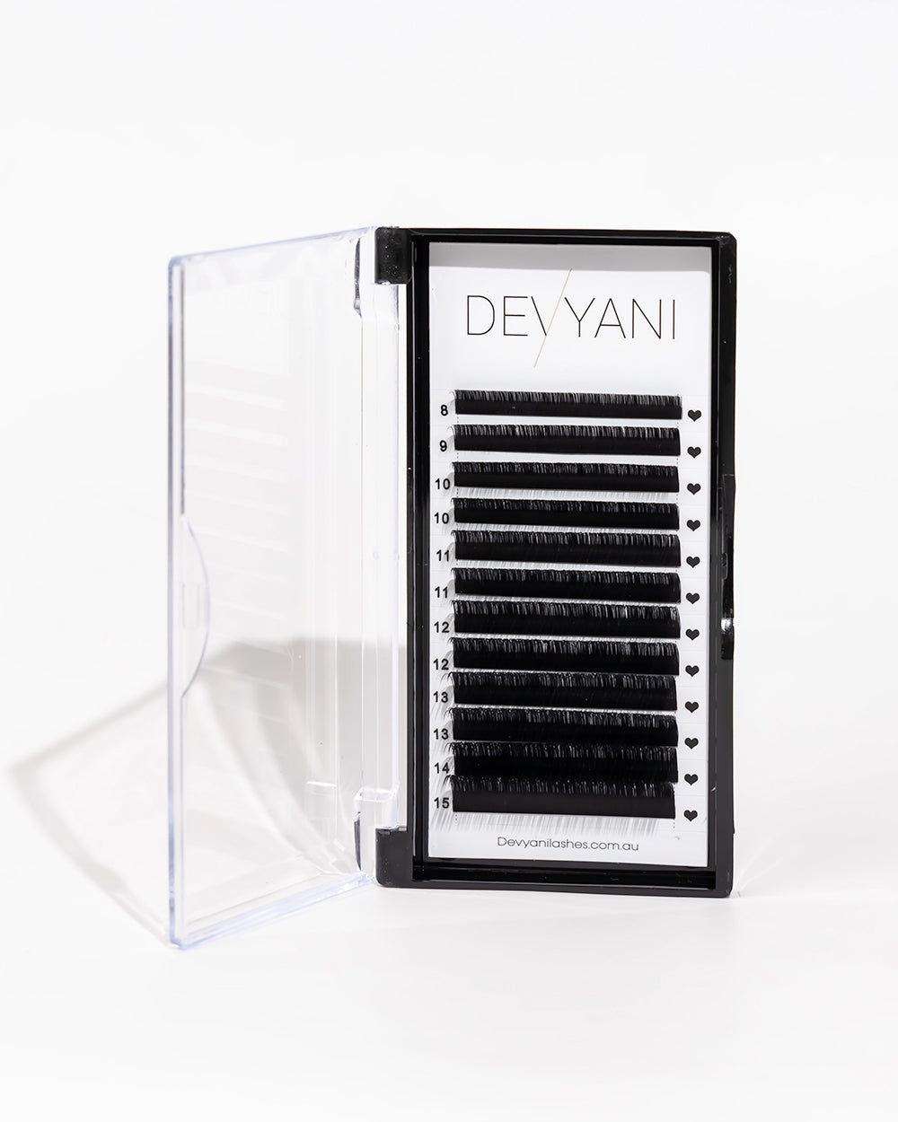 Eyelash packaging with 'DEVYANI' branding on a white background