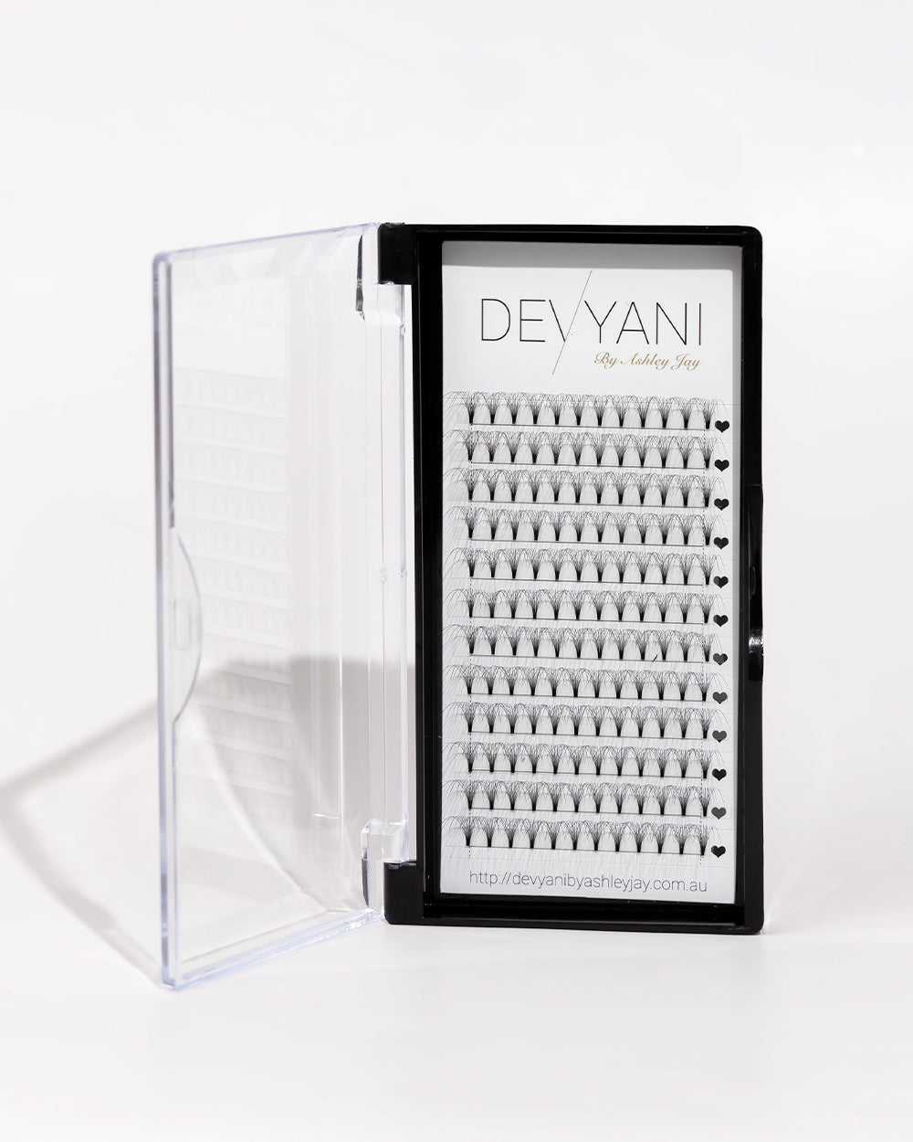 Eyelash packaging with 'DEVYANI' branding on a white background