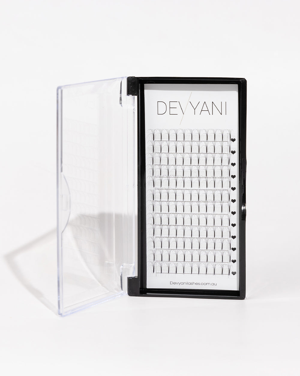 Eyelash packaging with 'DEVYANI' branding on a white background