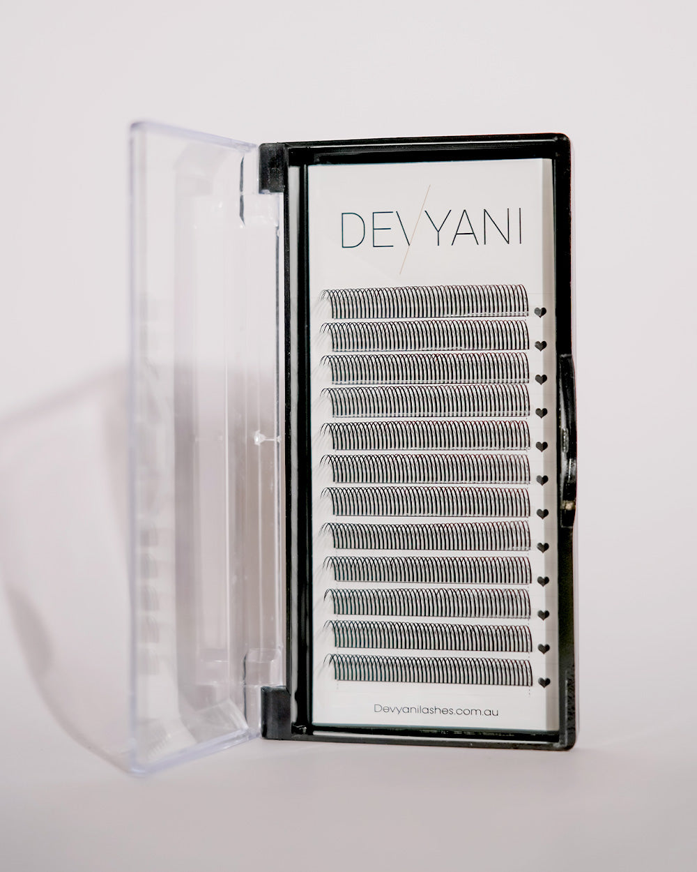 Eyelash packaging with 'DEVYANI' branding on a white background