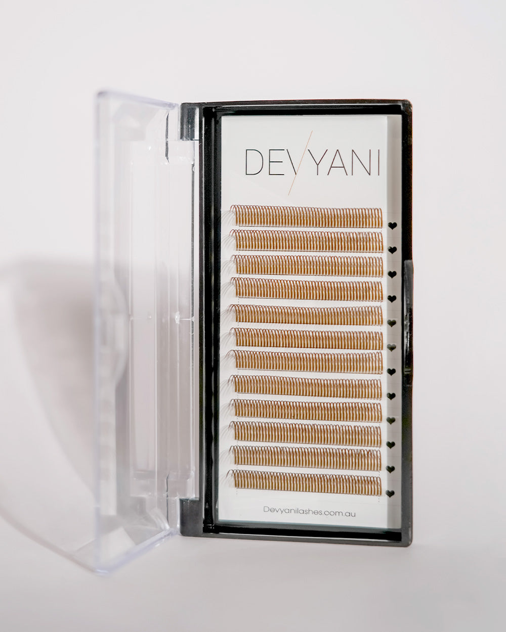 Eyelash packaging with 'DEYYANI' branding on a white background