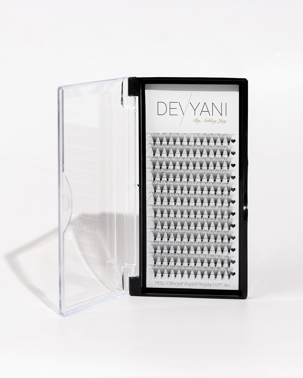 Eyelash packaging with 'DEYYANI' branding on a white background